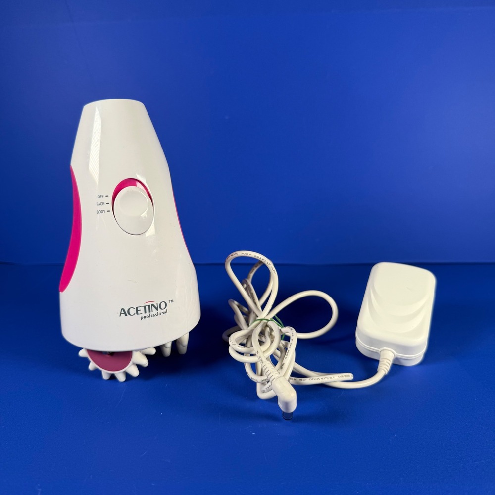 Acetino Professional IB-8 Handheld Body and Face Roller Massager White Pink
